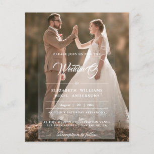 Einfach Elegante Moderne Foto-Hochzeit Vorder- und Flyer