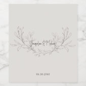 Einfach elegante moderne Script-Beige Hochzeit Weinetikett (Einzelnes Label)