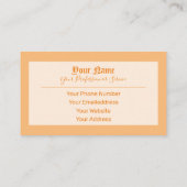 Einfach elegante orangefarbene antike Buchstaben Visitenkarte (Rückseite)
