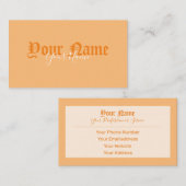 Einfach elegante orangefarbene antike Buchstaben Visitenkarte (Vorne/Hinten)