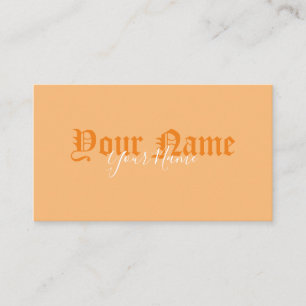Einfach elegante orangefarbene antike Buchstaben Visitenkarte