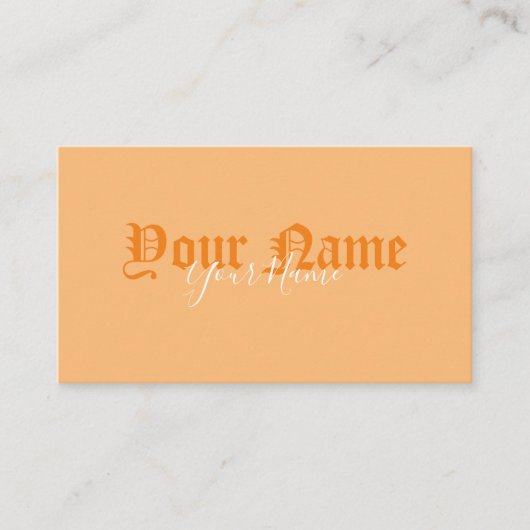 Einfach elegante orangefarbene antike Buchstaben Visitenkarte (Vorderseite)