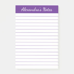 Einfach Elegante Personalisierte mit Lila Linien Post-it Klebezettel