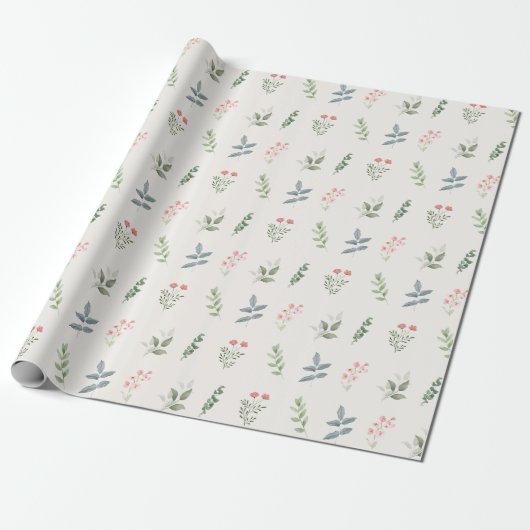 Einfach elegante Pflanze/botanisches Motiv Geschenkpapier (Ungerollt)