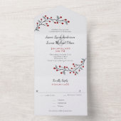 Einfach elegante Red Winter Berries All In One Einladung (Innen Boden)