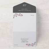 Einfach elegante Red Winter Berries All In One Einladung (Außenbereich)