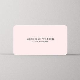 Einfach elegante rosa Blogger Business Card Visitenkarte