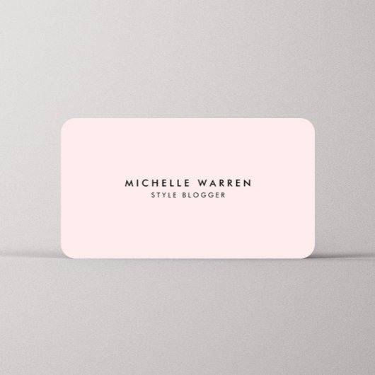 Einfach elegante rosa Blogger Business Card Visitenkarte