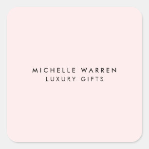 Einfach elegante rosa Boutique, Salon, Stylist Quadratischer Aufkleber