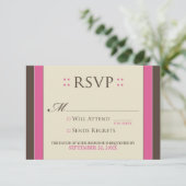 Einfach elegante RSVP-Karte (Fuchsia/Schokolade) RSVP Karte (Stehend Vorderseite)