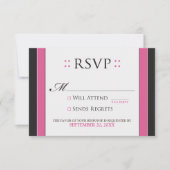 Einfach Elegante RSVP-Karte (fuchsia/schwarz) RSVP Karte (Vorderseite)
