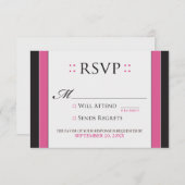 Einfach Elegante RSVP-Karte (fuchsia/schwarz) RSVP Karte (Vorne/Hinten)