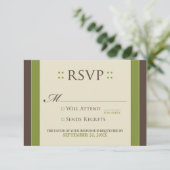 Einfach elegante RSVP-Karte (Oliven/Schokolade) RSVP Karte (Stehend Vorderseite)