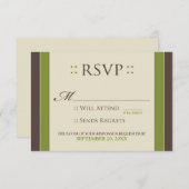 Einfach elegante RSVP-Karte (Oliven/Schokolade) RSVP Karte (Vorne/Hinten)