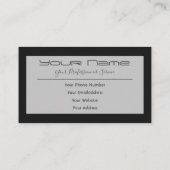 Einfach elegante schwarz-graue Visitenkarte (Rückseite)