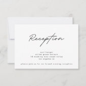 Einfach elegante Schwarz-weiße Hochzeitsempfehlung Einladung (Vorderseite)