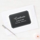 Einfach elegante Schwarze Abschluss Sticker (Umschlag)