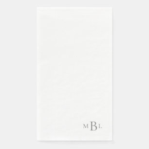 Einfach elegante Silver Monogram Paper Handtücher Serviette