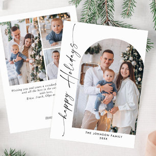 Einfach Elegante Stilvolle 4 FOTO Weihnachtsgrüße Feiertagskarte