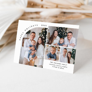 Einfach Elegante Stilvolle 5 FOTO Weihnachtsgrüße Feiertagskarte