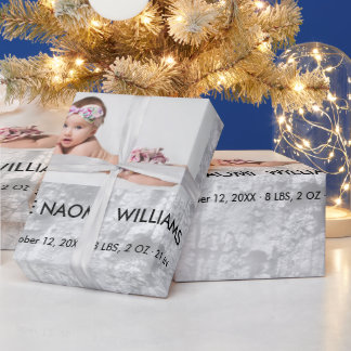 Einfach elegante süße Baby-Mädchen-Foto Geschenkpapier