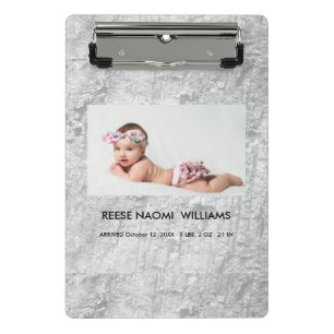 Einfach elegante süße Baby-Mädchen-Foto Mini Klemmbrett