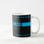 Einfach elegante Tasse in Schwarz-Blau-Streifen<br><div class="desc">Was? Eine Tasse zum Besuch? Oder geschäftliche Tasse? - Tolle Idee! Behalt jeden Morgen automatisch mit deinen Kunden in Touch und verbinde dein Geschäft und deine Dienstleistungen mit dem schönen und entspannenden Morgenkaffee oder Tee. So wählen Ihre Kunden IHNEN jeden Morgen aktiv aus, wenn sie ihre beste Tasse am Morgen...</div>