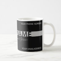 Einfach elegante Tasse in Schwarz-Graustreifen