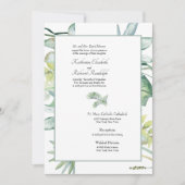 Einfach elegante Tropical Palm Sage Wedding Einladung (Vorderseite)