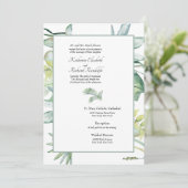 Einfach elegante Tropical Palm Sage Wedding Einladung (Stehend Vorderseite)
