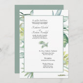Einfach elegante Tropical Palm Sage Wedding Einladung (Vorne/Hinten)