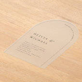 Einfach elegante Typografie Moderne Arch Wedding Acryleinladungen (Ablage )