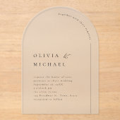Einfach elegante Typografie Moderne Arch Wedding Acryleinladungen (Vorderseite)