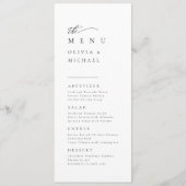 Einfach elegante Typografie Moderne Hochzeit Menükarte (Vorderseite)