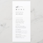 Einfach elegante Typografie Moderne Hochzeit Menükarte (Vorderseite)