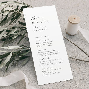 Einfach elegante Typografie Moderne Hochzeit Menükarte