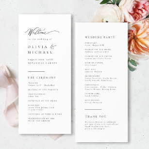 Einfach elegante Typografie Moderne Hochzeit Programm