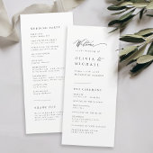 Einfach elegante Typografie Moderne Hochzeit Programm