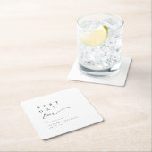 Einfach elegante Typografie Moderne Hochzeit Rechteckiger Pappuntersetzer (Vor Ort)