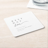 Einfach elegante Typografie Moderne Hochzeit Rechteckiger Pappuntersetzer (angewinkelt)