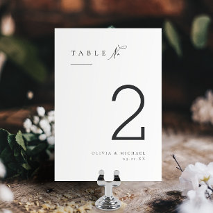 Einfach elegante Typografie Moderne Hochzeit Tischnummer