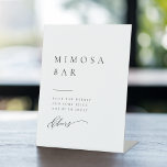 Einfach elegante Typografie Moderne Mimosa Bar Sockelschild<br><div class="desc">Elegantes,  minimalistisches Typografie-Design in zeitlosem Serif-Schriftart,  einfach und sauber. Grosses Mimosa Bar Zeichen für minimalistische Hochzeit,  moderne Hochzeit und klassische Hochzeit. Sehen Sie sich alle passenden Stücke in der Sammlung an.</div>