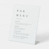 Einfach elegante Typografie Modernes Bar Menu Sockelschild (Vorderseite)
