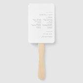 Einfach elegante Typografie Modernes Hochzeitsprog Fächer (Rückseite)