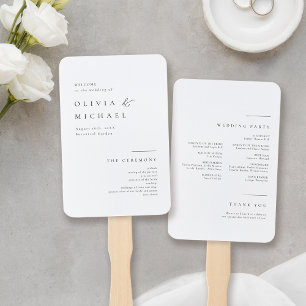 Einfach elegante Typografie Modernes Hochzeitsprog Fächer