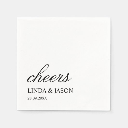 Einfach elegante Typografie Personalisierte Hochze Serviette (Vorderseite)
