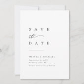 Einfach elegante Typografie Save the Date modern (Vorderseite)