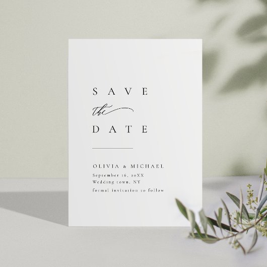 Einfach elegante Typografie Save the Date modern