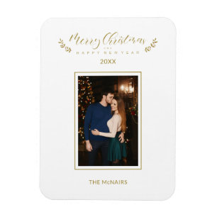 Einfach elegante und schicke Weihnachtsfamilienfot Magnet