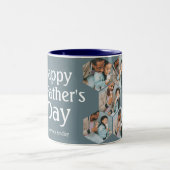 Einfach elegante Vathers Day Hexagon Foto Collage Zweifarbige Tasse (Mittel)